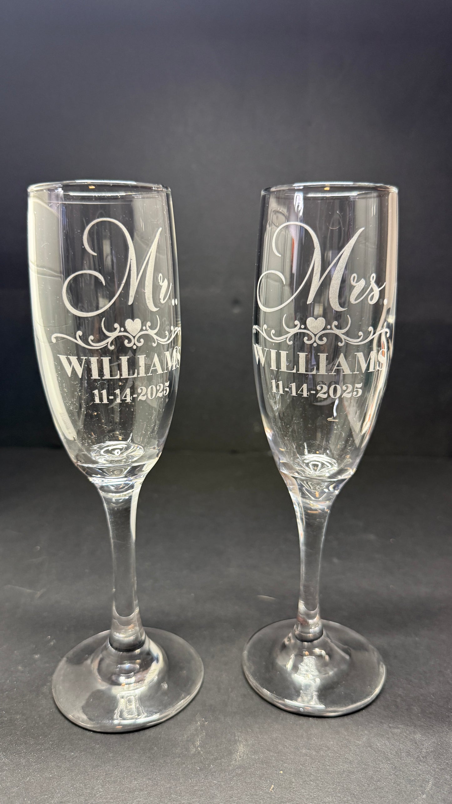 Engraved Champagne Flutes: Personalized Wedding Toasting Glasses